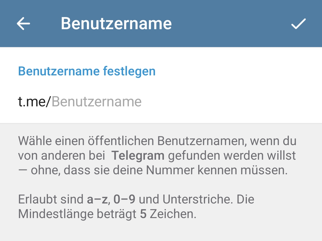 Benutzername festlegen